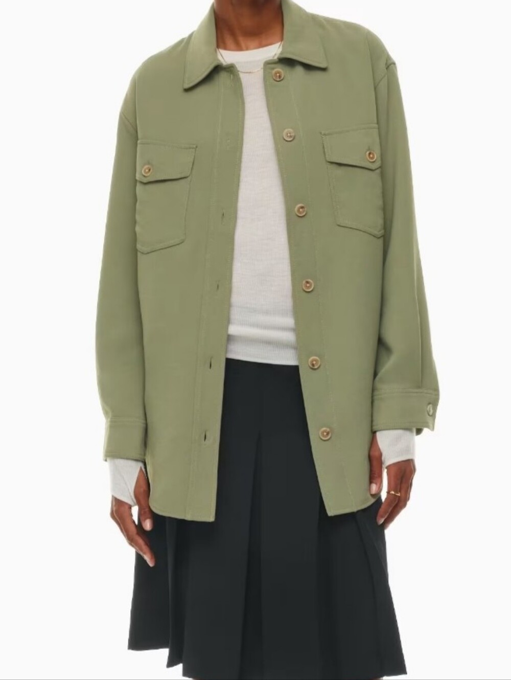 Wilfred the Ganna Shirt Jacket in Sage-Green